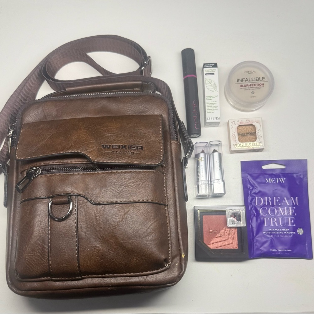 Luxury Beauty Bundle!  Brown Weixier Men's Bag - Stuff a Bag! NWT